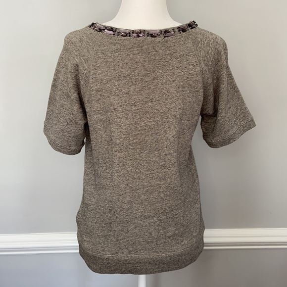J. Crew Jeweled Collar Short Sleeve Sweatshirt - Picture 4 of 7